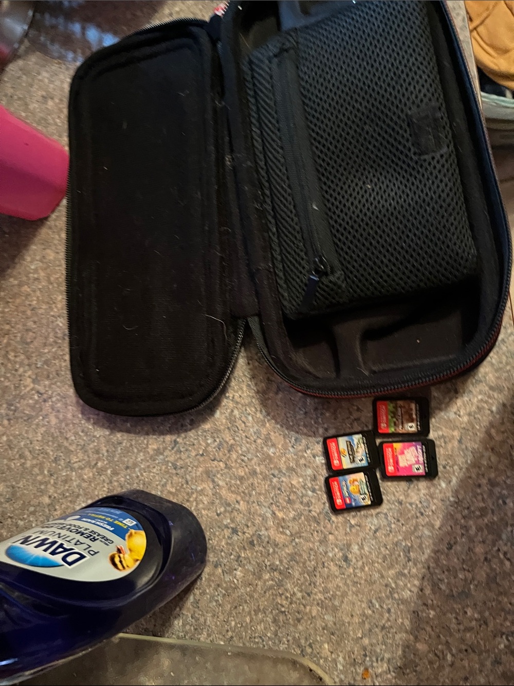 Black Portable Electronics Travel Case with Mesh Pocket